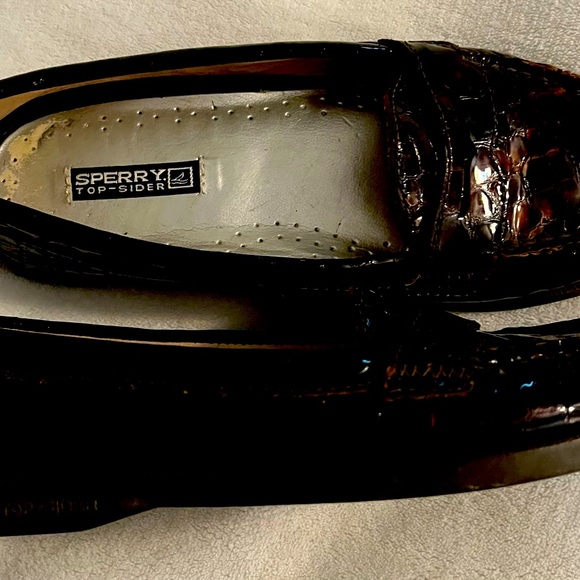 Sperry Brown Croc Loafers - Picture 2 of 3